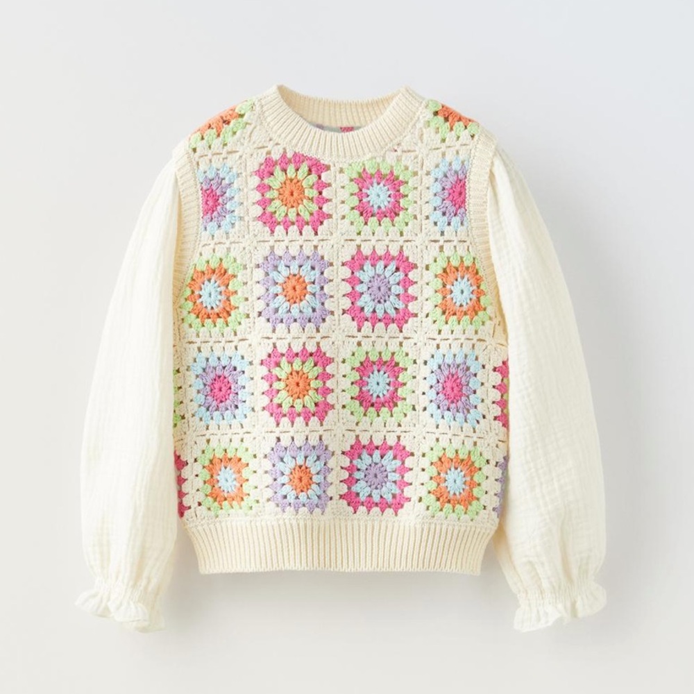 NWT ZARA Crochet Sweater Top